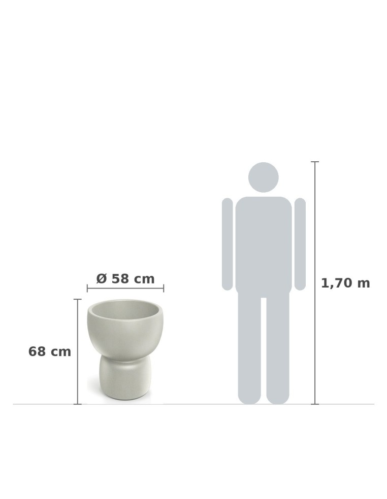 Pflanzkübel rund Ø58 × 68 cm matt, 44 L – Sand | Töpferkönig