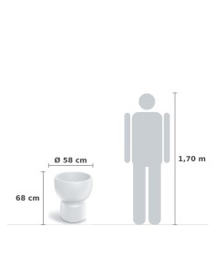 Pflanzkübel rund Ø58 × 68 cm matt, 44 L – Weiß | Töpferkönig 2