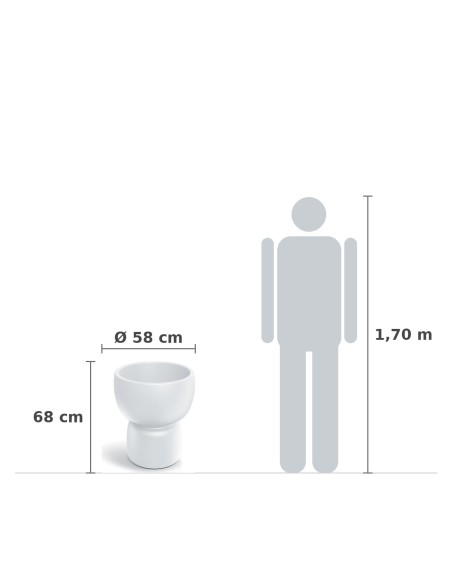 Pflanzkübel rund Ø58 × 68 cm matt, 44 L – Weiß | Töpferkönig