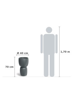 Pflanzkübel rund Ø40 × 70 cm matt, 17 L – Granit hell | Töpferkönig 2