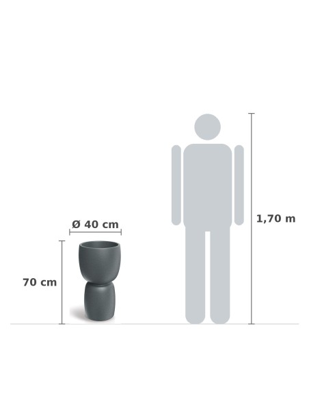 Pflanzkübel rund Ø40 × 70 cm matt, 17 L – Granit hell | Töpferkönig