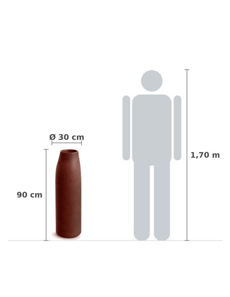 Pflanzsäule XXL rund Ø30 × 90 cm Steinoptik, 3 L – Rotocker | Töpferkönig