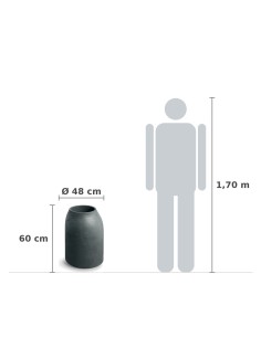 Pflanzkübel rund Ø48 × 60 cm Steinoptik, 14 L – Graphit | Töpferkönig 2