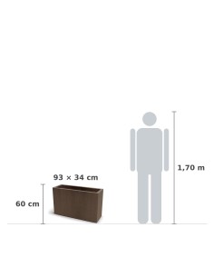 Pflanzkasten XXL 93 × 34 × 60 cm matt, 58 L – Cortenstahl | Töpferkönig 2