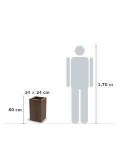 Pflanzkübel eckig 34 × 34 × 60 cm matt, 16 L – Cortenstahl | Töpferkönig 2