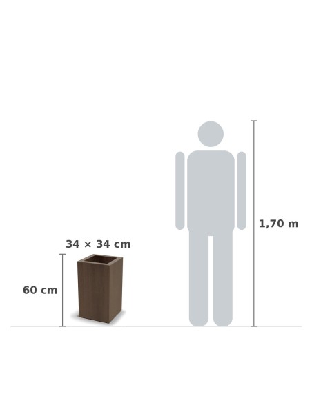 Pflanzkübel eckig 34 × 34 × 60 cm matt, 16 L – Cortenstahl | Töpferkönig
