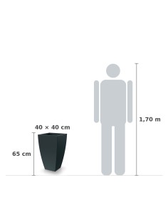 Pflanzkübel eckig 40 × 40 × 65 cm matt, 22 L – Dunkelgrau | Töpferkönig 2