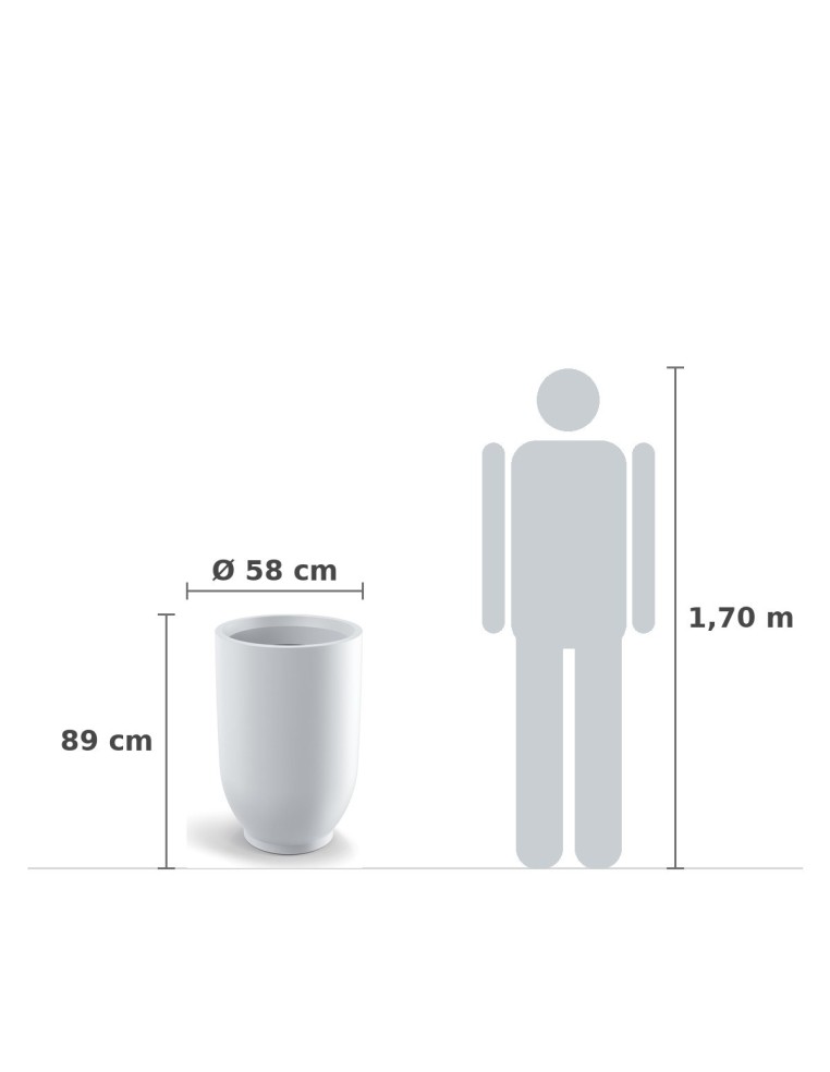 Pflanzkübel rund Ø58 × 89 cm matt, 172 L – Weiß | Töpferkönig