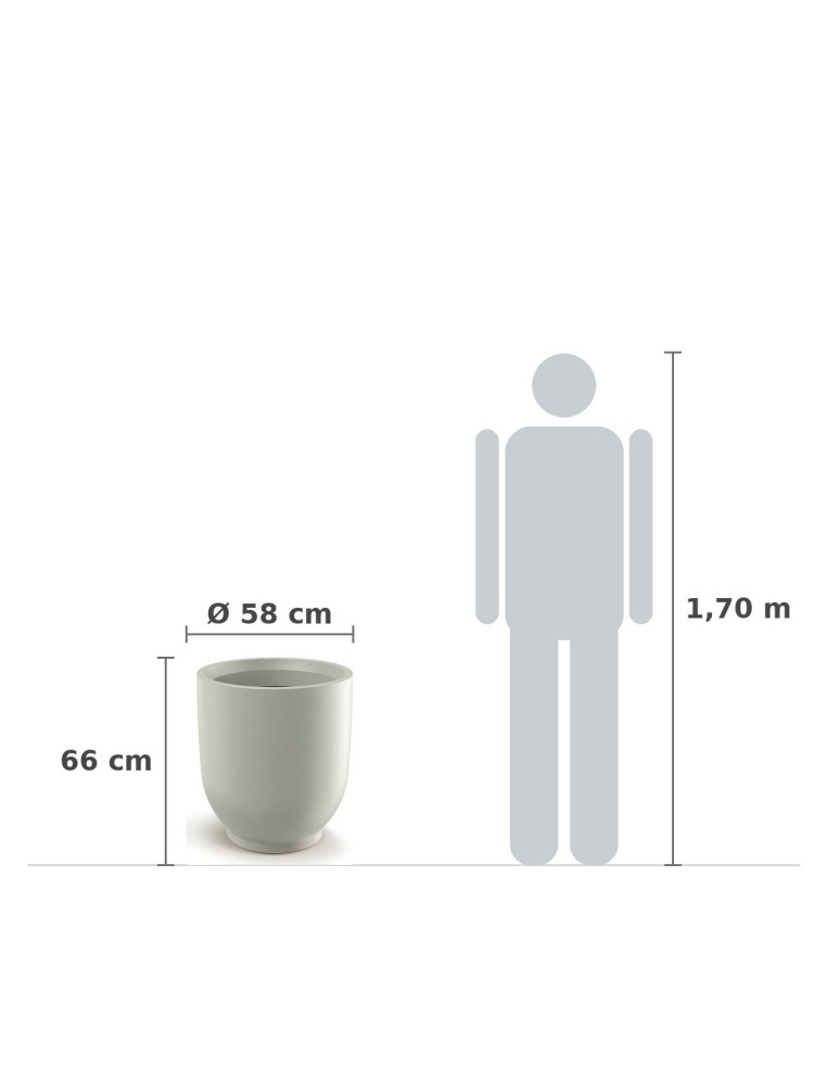 Pflanzkübel rund Ø58 × 66 cm matt, 116 L – Sand | Töpferkönig