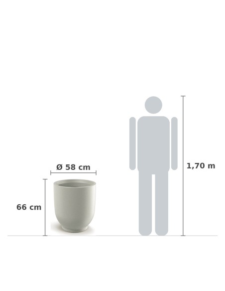 Pflanzkübel rund Ø58 × 66 cm matt, 116 L – Sand | Töpferkönig
