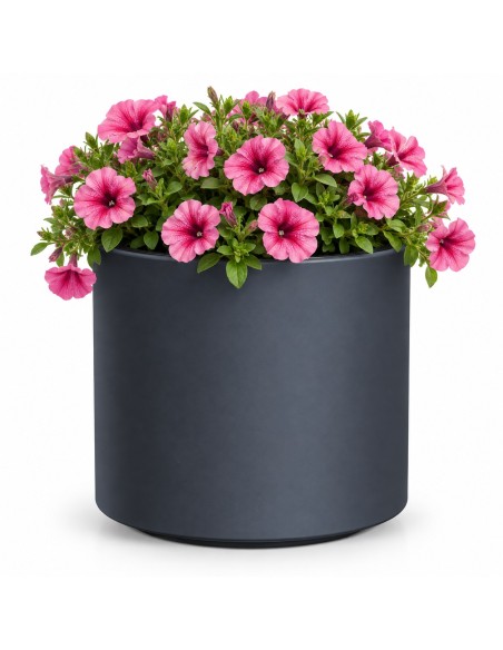 Pot de fleurs rond Ø39 × 38 cm mat, 44 L – Anthracite | Töpferkönig