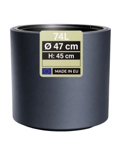 Bloempot rond Ø47 × 45 cm mat, 74 L – Antraciet | Töpferkönig