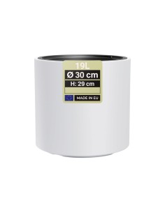 Maceta redonda Ø30 × 29 cm mate, 19 L – Blanco | Töpferkönig