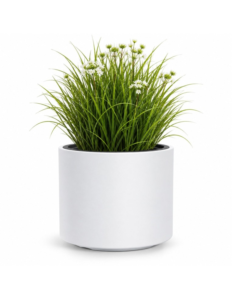 Maceta redonda Ø30 × 29 cm mate, 19 L – Blanco | Töpferkönig
