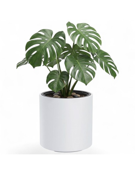 Maceta redonda Ø30 × 29 cm mate, 19 L – Blanco | Töpferkönig