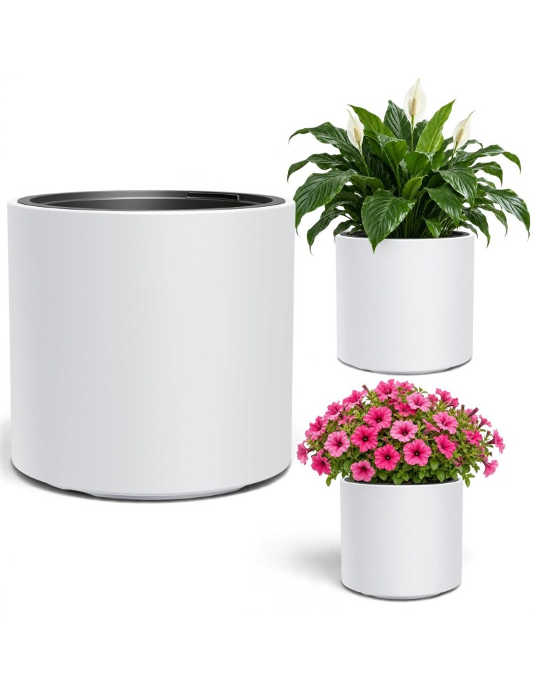 Pot de fleurs rond Ø30 × 29 cm mat, 19 L – Blanc | Töpferkönig