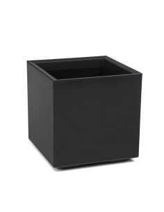 Pflanzkübel eckig mit Rollen 40 × 40 × 40 cm matt, Einsatz 36 L – Schwarz | Töpferkönig