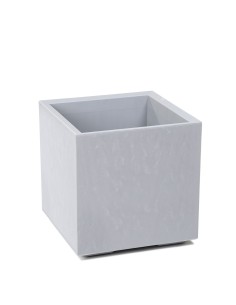 Pflanzkübel eckig mit Rollen 40 × 40 × 40 cm Betonoptik, Einsatz 36 L – Beton Hellgrau | Töpferkönig