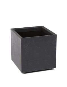 Pflanzkübel eckig mit Rollen 40 × 40 × 40 cm Betonoptik, Einsatz 36 L – Beton Schwarz | Töpferkönig