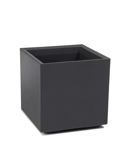 Pflanzkübel eckig mit Rollen 40 × 40 × 40 cm matt, Einsatz 36 L – Anthrazit | Töpferkönig