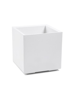 Pflanzkübel eckig hoch mit Rollen 40 × 40 × 60 cm matt, Einsatz 36 L – Cremeweiß | Töpferkönig