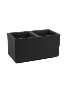 Pflanzkasten mit Rollen 80 × 40 × 40 cm matt, 2 Einsätze je 36 L – Schwarz | Töpferkönig