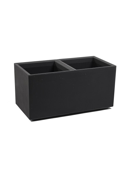 Pflanzkasten mit Rollen 80 × 40 × 40 cm matt, 2 Einsätze je 36 L – Schwarz | Töpferkönig