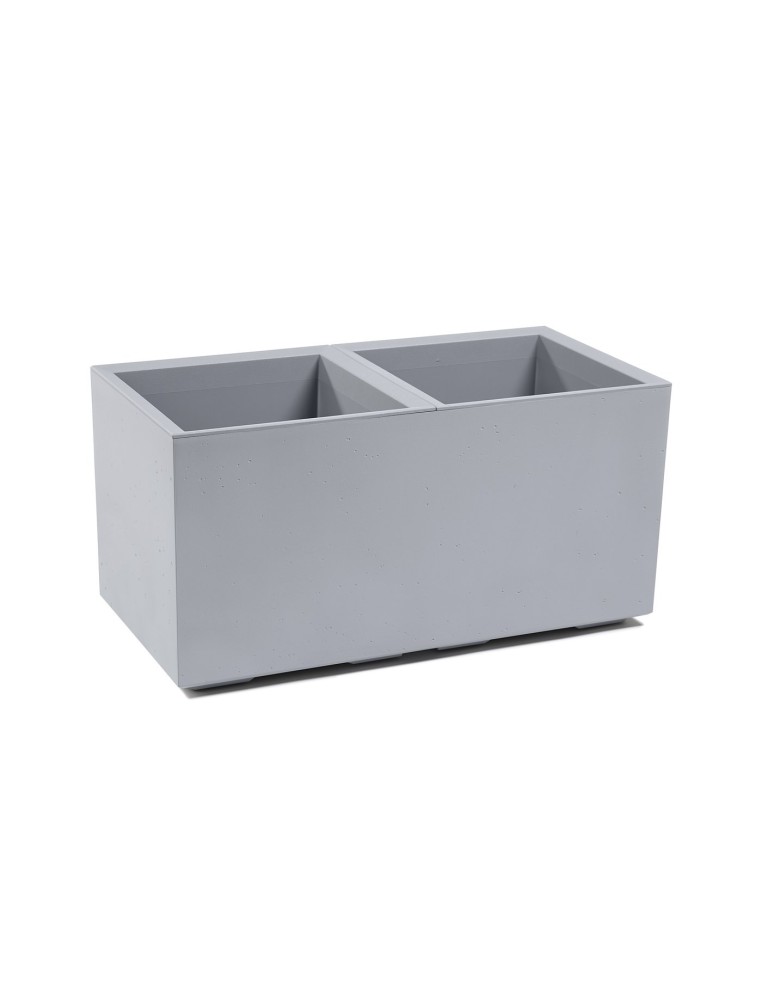 Pflanzkasten mit Rollen 80 × 40 × 40 cm matt, 2 Einsätze je 36 L – Grau | Töpferkönig