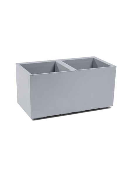 Pflanzkasten mit Rollen 80 × 40 × 40 cm matt, 2 Einsätze je 36 L – Grau | Töpferkönig