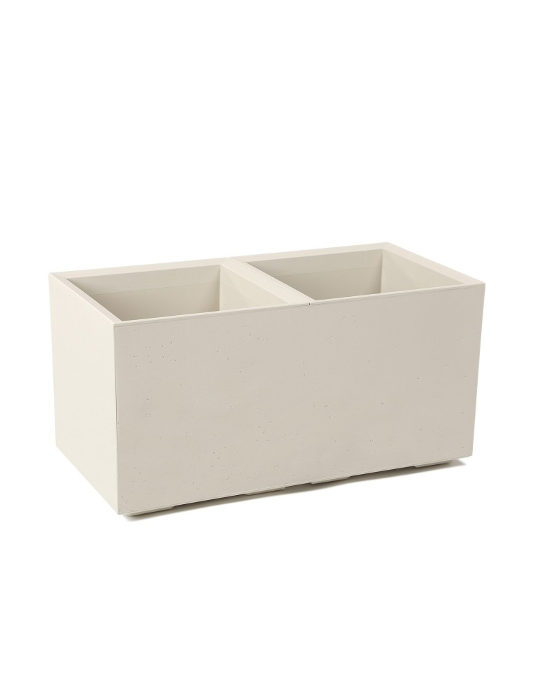 Pflanzkasten mit Rollen 80 × 40 × 40 cm matt, 2 Einsätze je 36 L – Beige | Töpferkönig