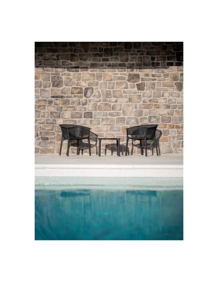 Gartensessel 4er-Set mit Lochmuster, stapelbar – Sandbeige | Töpferkönig