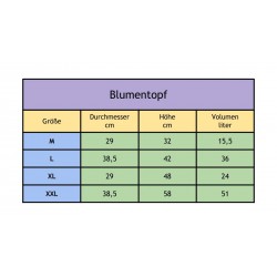 Blumenkübel mit Effekt 3D Slim in Schwarz mit Einsatz, Größe: L