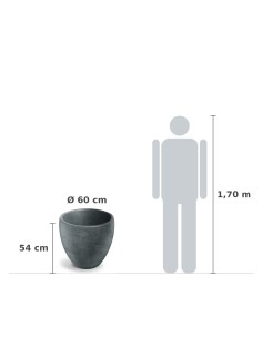 Pflanzkübel rund Ø60 × 54 cm Steinoptik, 54 L – Graphit | Töpferkönig 2
