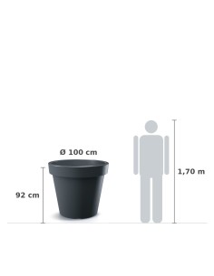 Pflanzkübel XXL rund Ø100 × 92 cm matt, 430 L – Anthrazit | Töpferkönig 2