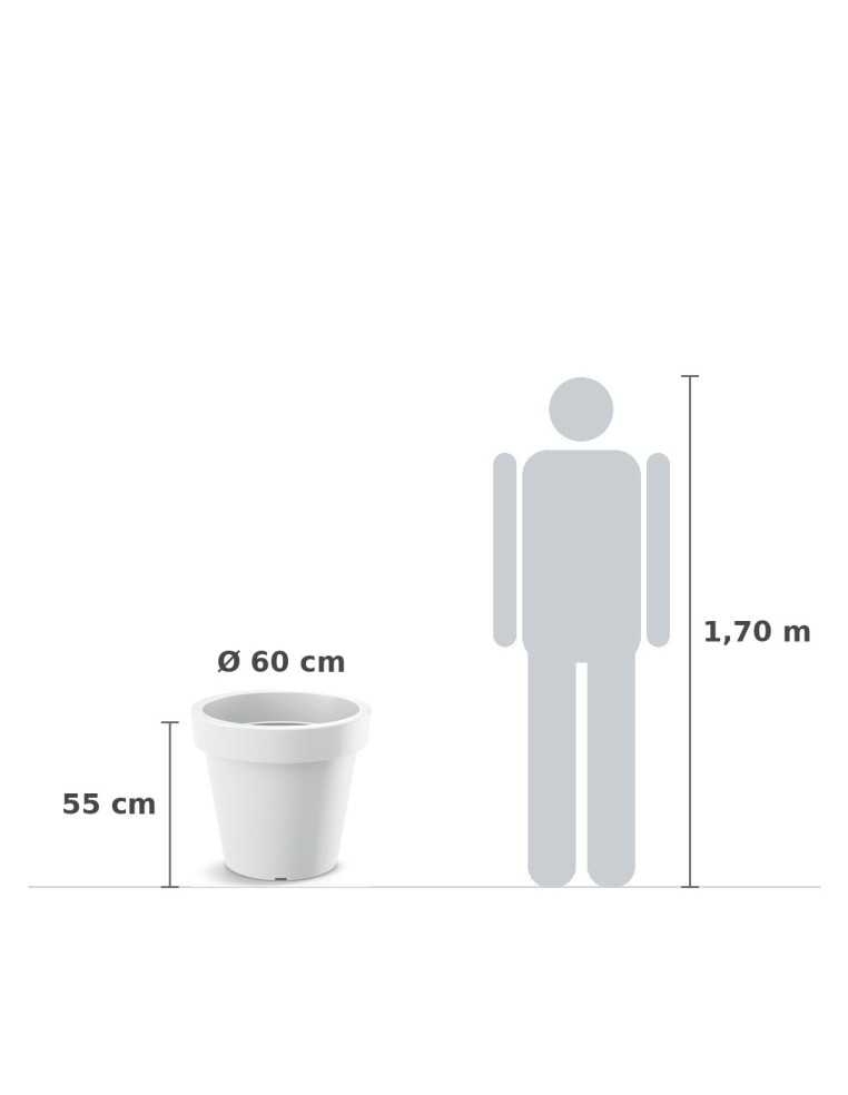 Pflanzkübel rund Ø60 × 55 cm matt, 90 L – Weiß | Töpferkönig