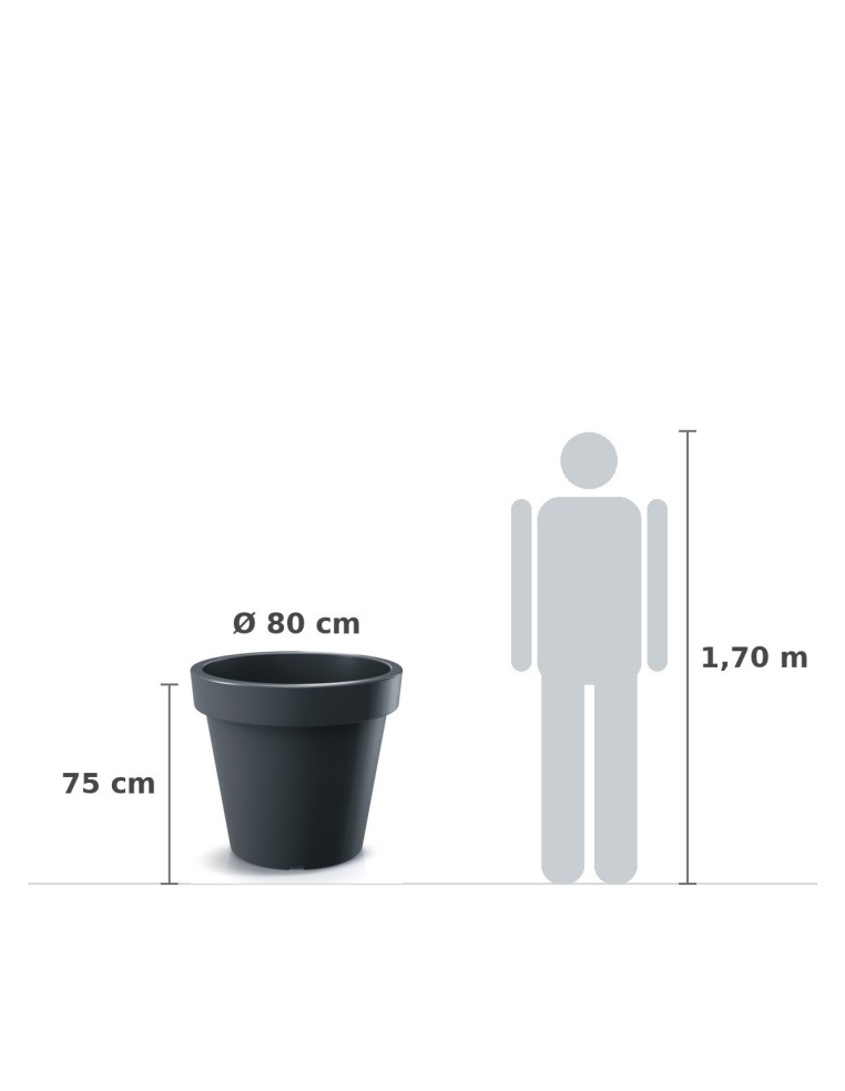 Pflanzkübel rund Ø80 × 75 cm matt, 210 L – Anthrazit | Töpferkönig