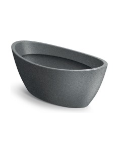 Pflanzschale oval 40 × 20 × 16 cm Steinoptik, 5 L – Granit hell | Töpferkönig