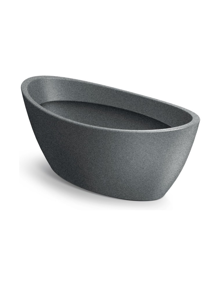 Pflanzschale oval 40 × 20 × 16 cm Steinoptik, 5 L – Granit hell | Töpferkönig