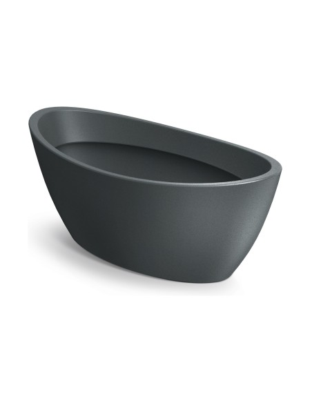 Pflanzschale oval 40 × 20 × 16 cm Steinoptik, 5 L – Graphit | Töpferkönig