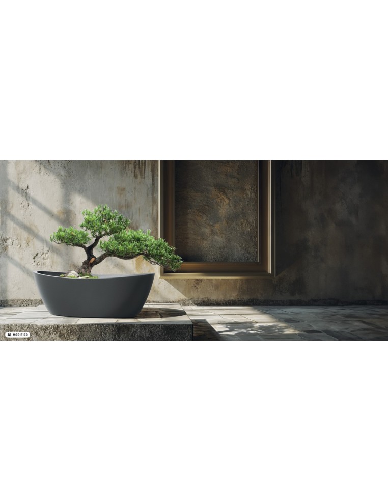 Pflanzschale oval 60 × 28 × 20 cm Steinoptik, 16 L – Sand | Töpferkönig
