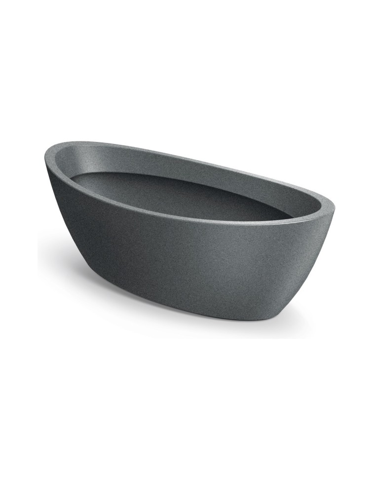 Pflanzschale oval 60 × 28 × 20 cm Steinoptik, 16 L – Granit hell | Töpferkönig