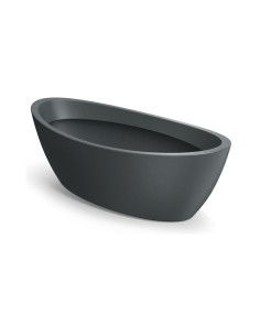 Pflanzschale oval 60 × 28 × 20 cm Steinoptik, 16 L – Graphit | Töpferkönig