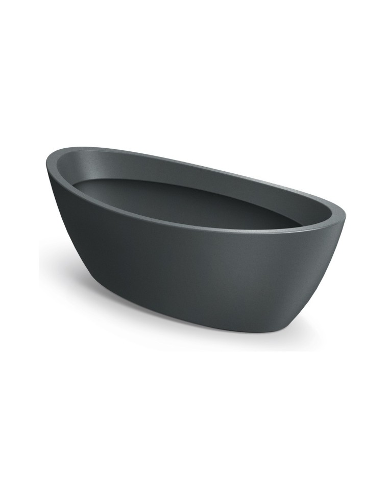 Pflanzschale oval 60 × 28 × 20 cm Steinoptik, 16 L – Graphit | Töpferkönig