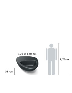 Pflanzschale XXL 120 × 120 × 38 cm matt, 77 L – Schwarz | Töpferkönig 2