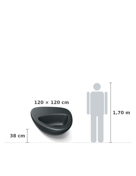 Pflanzschale XXL 120 × 120 × 38 cm matt, 77 L – Schwarz | Töpferkönig