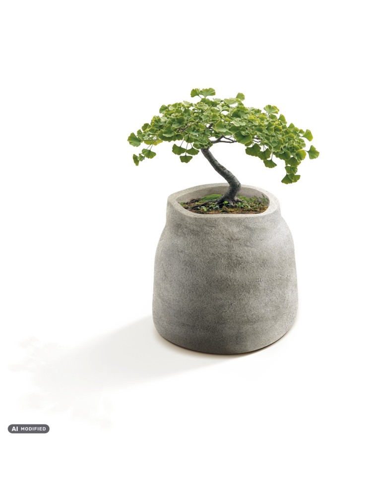 Blumentopf rund Ø38 × 40 cm Steinoptik, 37 L – Salz | Töpferkönig