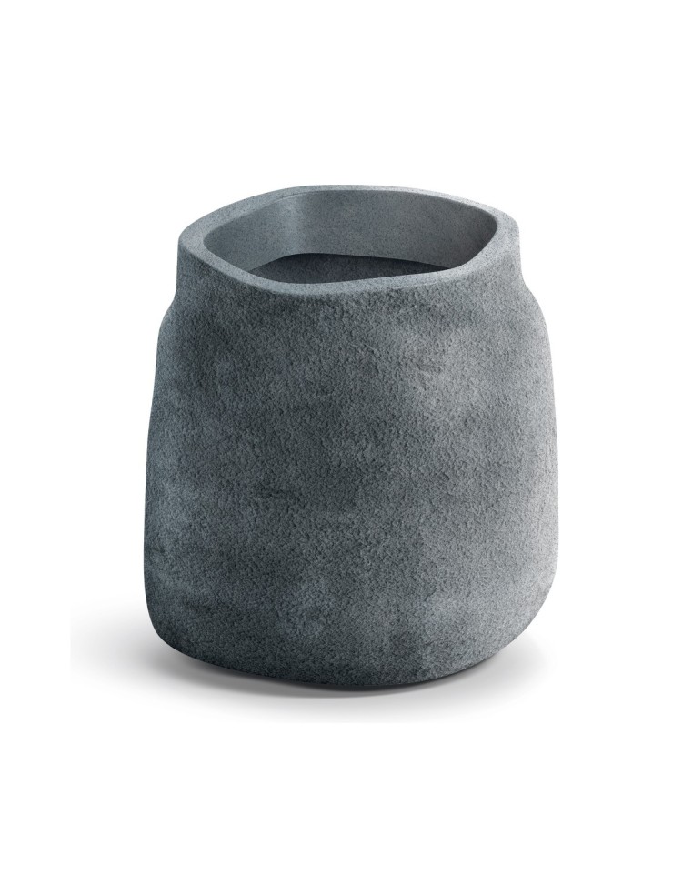 Blumentopf rund Ø38 × 40 cm Steinoptik, 37 L – Betongrau | Töpferkönig