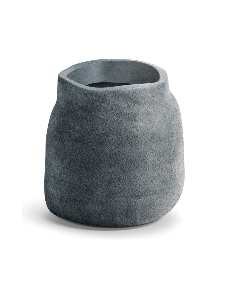 Blumentopf rund Ø46 × 47 cm Steinoptik, 58 L – Betongrau | Töpferkönig
