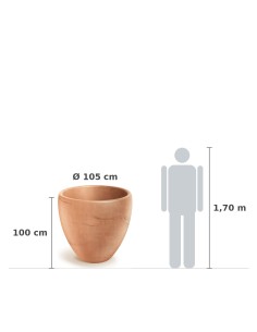 Pflanzkübel XXL rund Ø105 × 100 cm Steinoptik, 303 L – Terrakotta | Töpferkönig 2