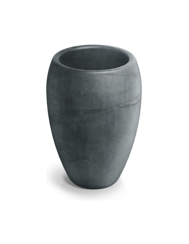 Blumenkübel rund Ø40 × 54 cm Steinoptik, 13 L – Graphit | Töpferkönig